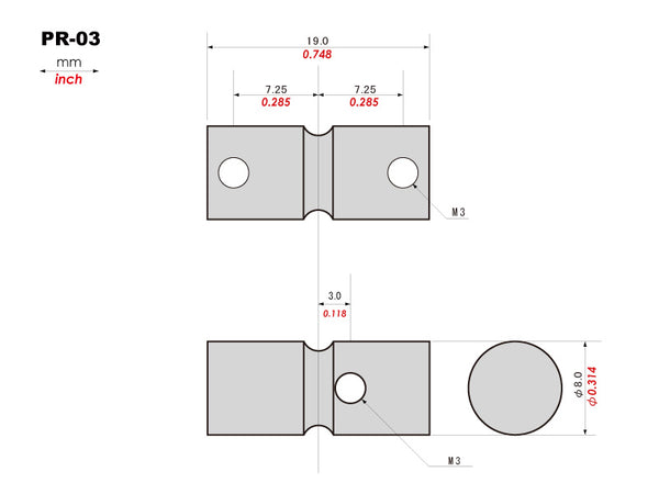 PR-03WB1 | Jazz Bass® Style Bridge set (plain saddle) with Titanium Plate WB-1