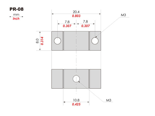 PR-08 | For Tele® 3pcs. style Bridge