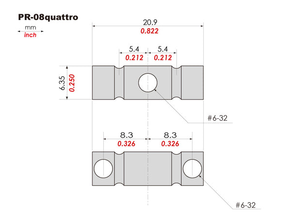 PR-08Quattro | For Tele® 3pcs. style Bridge '68 style