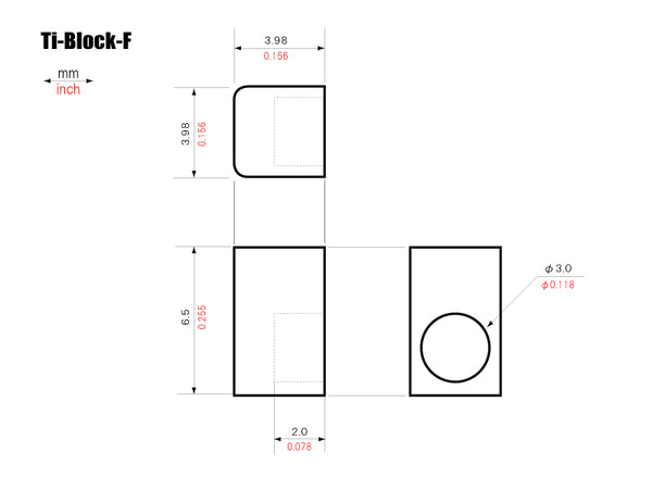 Ti-Block-F / Insert Block for Floyd Rose® Style Tremolo
