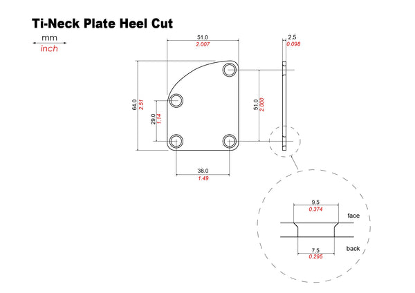 Titanium Neck Joint Plate Heel Cut