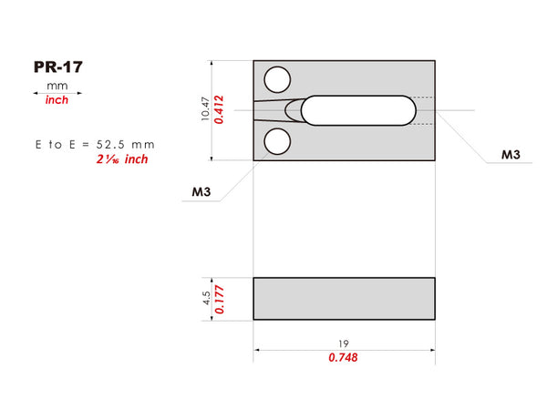 PR-17 | STRAT®スタイルブリッジ用チタンブロックサドル (10.5mm)