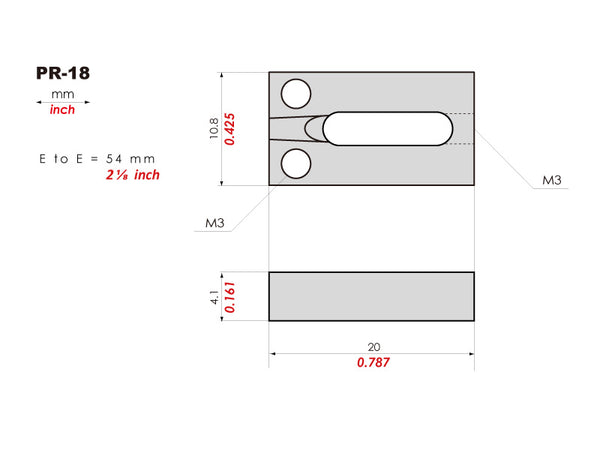 PR-18 | STRAT®スタイルブリッジ用チタンブロックサドル (10.8mm)