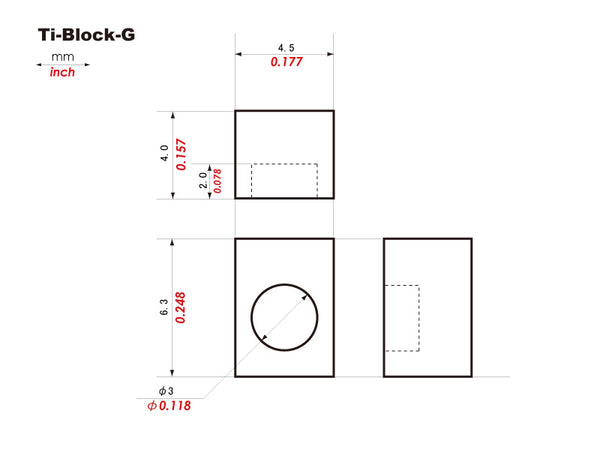 Ti-Block-G / Insert Block for Gotoh® GE1996T Tremolo